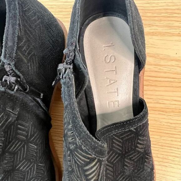 1 State Iddah Booties Women's 6.5 Black Perforated Leather Cutaway Ankle - Picture 10 of 13